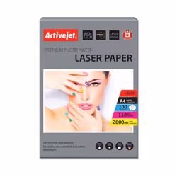 Activejet Papier mat AP4-110M100L (A4 ; 100 feuilles), Mat, 110 g/m², Laser, A4, 21x29.7 cm, Blanc