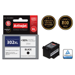 Activejet Encre AH-302BRX (remplacement HP 302XL F6U68AE ; Premium ; 20 ml ; noir)