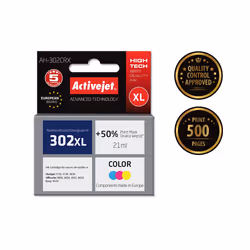 Activejet Encre AH-302CRX (remplacement HP 302XL F6U67AE ; Premium ; 21 ml ; couleur)