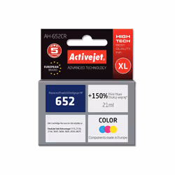 Activejet Encre AH-652CR (remplacement HP 652 F6V24AE ; Premium ; 21 ml ; couleur), Rendement élevé (XL), Encre à colorant, 2 ...
