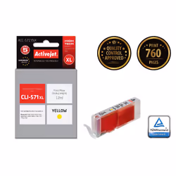 Activejet ACC-571YNX (Canon CLI-571Y XL remplacement ; Suprême ; 12 ml ; jaune), Rendement élevé (XL), Encre à colorant, 12 m ...