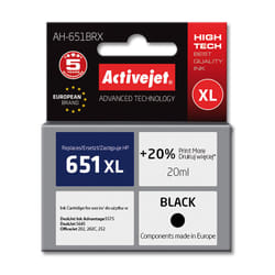 Activejet Encre AH-651BRX (remplacement HP 651 C2P10AE ; Premium ; 20 ml ; noir)