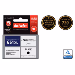 Activejet Encre AH-651BRX (remplacement HP 651 C2P10AE ; Premium ; 20 ml ; noir)