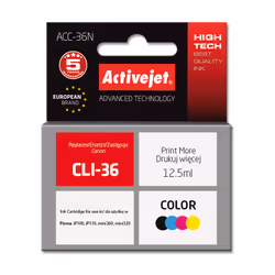 Activejet ACC-36N (remplacement de la CLI-36 de Canon ; Suprême ; 12,5 ml ; couleur)