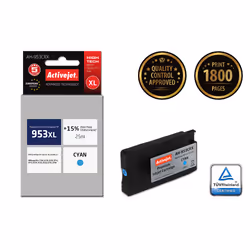 Activejet Encre AH-953CRX (remplacement de HP 953XL F6U16AE ; Premium ; 25 ml ; bleu)