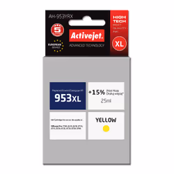 Activejet Encre AH-953YRX (remplacement de HP 953XL F6U18AE ; Premium ; 25 ml ; jaune), Rendement élevé (XL), Encre à coloran ...