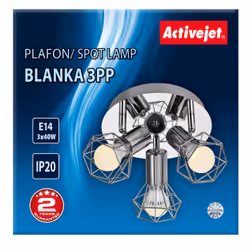 Activejet AJE-BLANKA 3PP éclairage de plafond Argent E14