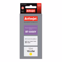 Activejet Encre AB-5000Y (remplacement Brother BT-5000Y ; Supreme ; 50 ml ; jaune), Rendement élevé (XL), Encre à colorant, 5 ...