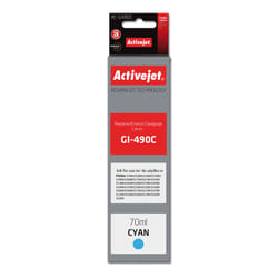 Activejet Encre AC-G490C (remplacement de Canon GI-490C ; Supreme ; 70 ml ; bleu)