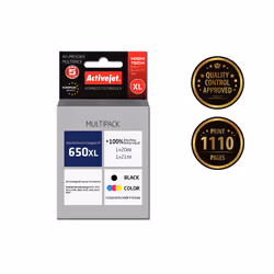 Activejet Encre AH-M650RX (remplacement HP 650 CZ101/CZ102 ; Premium ; 1 x 20 ml, 1 x 21 ml ; noir, couleur)