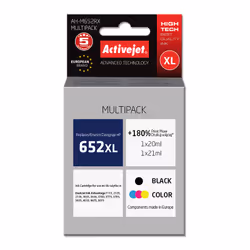 Activejet Encre AH-M652RX (remplacement HP 652 F6V25AE/F6V24AE; Premium; 1 x 20 ml, 1 x 21 ml; noir, couleur), Rendement élev ...