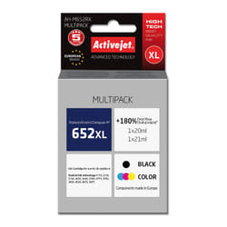 Activejet Encre AH-M652RX (remplacement HP 652 F6V25AE/F6V24AE; Premium; 1 x 20 ml, 1 x 21 ml; noir, couleur)
