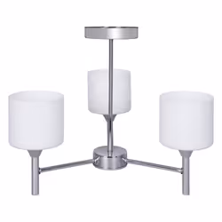 Activejet Plafonnier classique à suspension MIRA chrome triple 3xE27 pour salon, 3 ampoule(s), E27, IP20, Argent