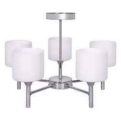Activejet Luminaire classique à suspension MIRA Chrome 5xE27 pour le salon, 5 ampoule(s), E27, IP20, Argent
