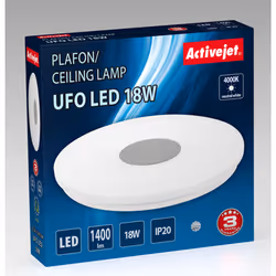 Activejet AJE-UFO 18W éclairage de plafond Argent, Blanc Ampoule(s) non remplaçable(s) LED G