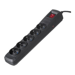 Activejet ACP-5GN 1,5M CZ multiprise 5 sortie(s) CA Intérieure Noir
