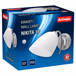 Activejet Applique simple classique NIKITA nickel E27 pour le salon