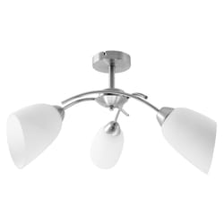 Activejet Luminaire classique à suspension NIKITA nickel triple 3xE27 pour le salon