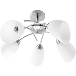 Activejet Plafonnier classique à lustre suspendu NIKITA nickel 5xE27 pour le salon