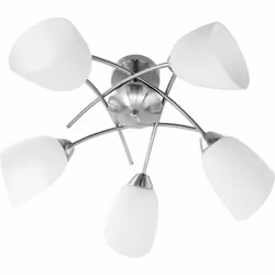 Activejet Plafonnier classique à lustre suspendu NIKITA nickel 5xE27 pour le salon