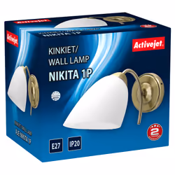 Activejet Applique simple classique NIKITA Patyna E27 pour le salon