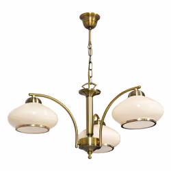 Activejet Luminaire de plafond classique lampe suspendue RITA Patina triple 3xE27 pour le salon, 3 ampoule(s), E27, IP20, Écr ...