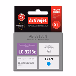 Activejet AB-3213CN encre d'imprimante pour Brother, Brother LC3213C remplacement; Suprême; 7 ml; bleu, Rendement standard, E ...