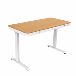 Tuckano Bureau électrique à hauteur réglable ET119W-C blanc/chêne, Blanc, Bois, 50 kg, 720 - 1220 mm, Bois, Forme rectangulai ...