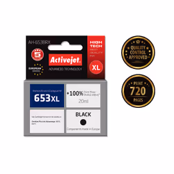Activejet AH-653BRX Encre pour imprimantes HP; Remplacement HP 653XL 3YM75AE; Premium; 720 pages; noir