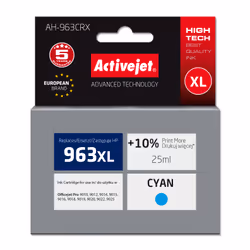Activejet AH-963CRX encre pour imprimantes HP, Remplacement HP 963XL 3JA27AE; Premium; 1760 pages; bleu, Rendement élevé (XL) ...