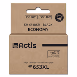 Actis KH-653BKR Encre pour imprimante HP, remplacement HP 653XL 3YM75AE ; Premium ; 20ml ; 575 pages ; noir, Noir, HP, HP Des ...