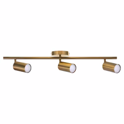 Activejet SPECTRA triple or plafonnier mural bandeau spot GU10 pour salon, Encastré, Cylindre, 3 ampoule(s), GU10, IP20, Or