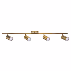 Activejet quadruple or plafonnier SPECTRA spot strip GU10 pour salon, Encastré, Cylindre, 4 ampoule(s), GU10, IP20, Or