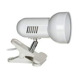Activejet Lampe de bureau à pince, blanche, métal, fil E27