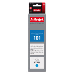 Activejet Encre AAE-101C Bouteille d'encre pour imprimante Epson, remplacement Epson 101; Suprême; 70 ml; cyan