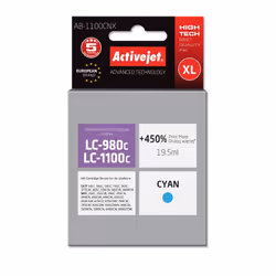 Activejet Encre AB-1100CNX (remplacement Brother LC1100C/980C ; Supreme ; 19,5 ml ; bleu), Rendement élevé (XL), Encre à colo ...