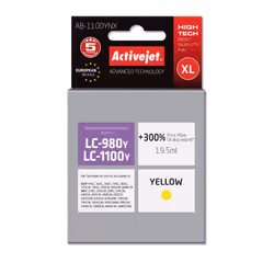Activejet AB-1100YNX (remplacement Brother LC1100Y/980Y ; Supreme ; 19,5 ml ; jaune), Rendement élevé (XL), Encre à colorant, ...