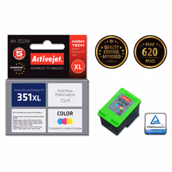 Activejet Encre AH-351RX (remplacement HP 351XL CB338EE ; Premium ; 21 ml ; couleur), Rendement élevé (XL), Encre à pigments, ...