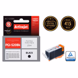 Activejet Encre ACC-520BN (remplacement de Canon PGI-520BK ; Supreme ; 20 ml ; noir), Rendement élevé (XL), Encre à pigments, ...
