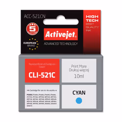 Activejet Encre ACC-521CN (Canon CLI-521C remplacement ; Suprême ; 10 ml ; bleu)