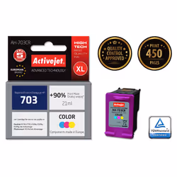 Activejet Encre AH-703CR (remplacement HP 703 CD888AE ; premium ; 21 ml ; couleur), Rendement élevé (XL), Encre à pigments, 2 ...