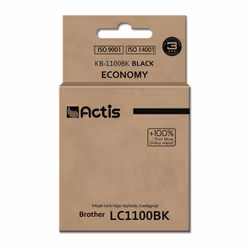 Actis Encre KB-1100Bk (remplacement de Brother LC1100BK/980BK ; Standard ; 28 ml ; noir), Rendement standard, Encre à pigment ...