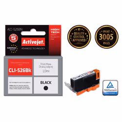 Activejet Encre ACC-526BN (Canon CLI-526Bk remplacement ; Suprême ; 10 ml ; noir), Rendement élevé (XL), Encre à pigments, 10 ...