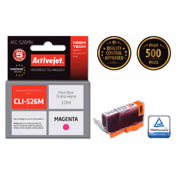 Activejet Encre ACC-526MN (remplacement Canon CLI-526M ; Suprême ; 10 ml ; rouge),, Rendement élevé (XL), Encre à colorant, 1 ...