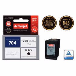 Activejet Encre AH-704BR (remplacement de HP 704 CN692AE ; Premium ; 20 ml ; noir), Rendement élevé (XL), Encre à pigments, 2 ...