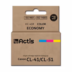 Actis Encre KC-41R (remplacement de Canon CL-41/CL-51 ; Standard ; 18 ml ; couleur), Rendement standard, Encre à colorant, 18 ...
