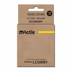 Actis KB-1000Y (remplacement Brother LC1000Y/LC970Y ; Standard ; 36 ml ; jaune), Rendement standard, Encre à colorant, 36 ml, ...