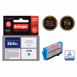 Activejet Encre AH-364CCX (remplacement HP 364XL CB323EE ; Premium ; 12 ml ; bleu), Rendement élevé (XL), Encre à colorant, 1 ...