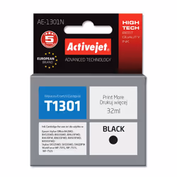 Activejet Encre AE-1301N (remplacement Epson T1301; Suprême; 32 ml; noir), Rendement élevé (XL), Encre à pigments, 32 ml, 1 p ...
