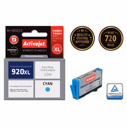 Activejet Encre AH-920CCX (remplacement HP 920XL CD972AE ; Premium ; 12 ml ; bleu), Rendement élevé (XL), Encre à colorant, 1 ...
